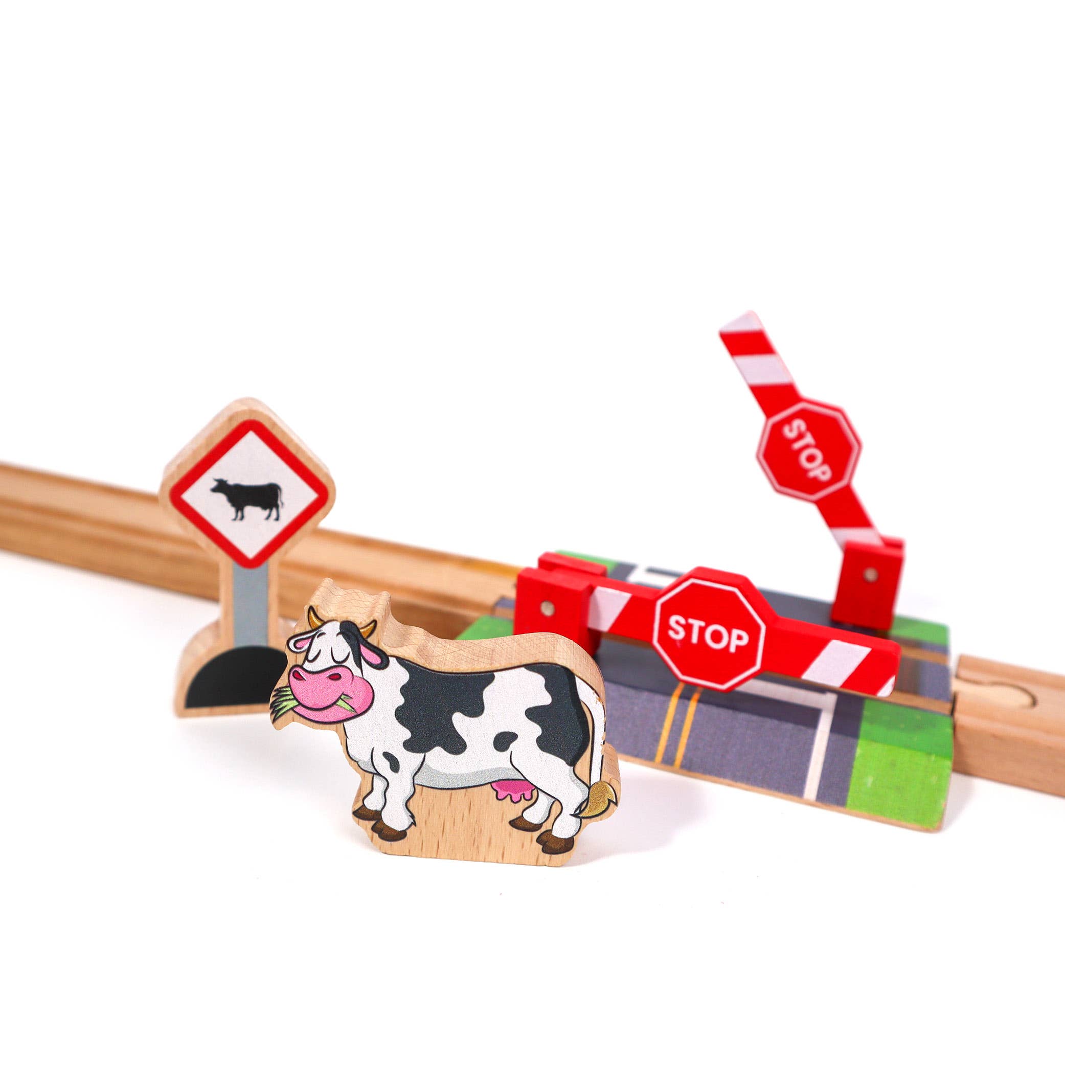 Twinkle Toys LLC - Wholesale Toy Set - Kids - Wooden Railroad Crossing - 3 Piece Set8
