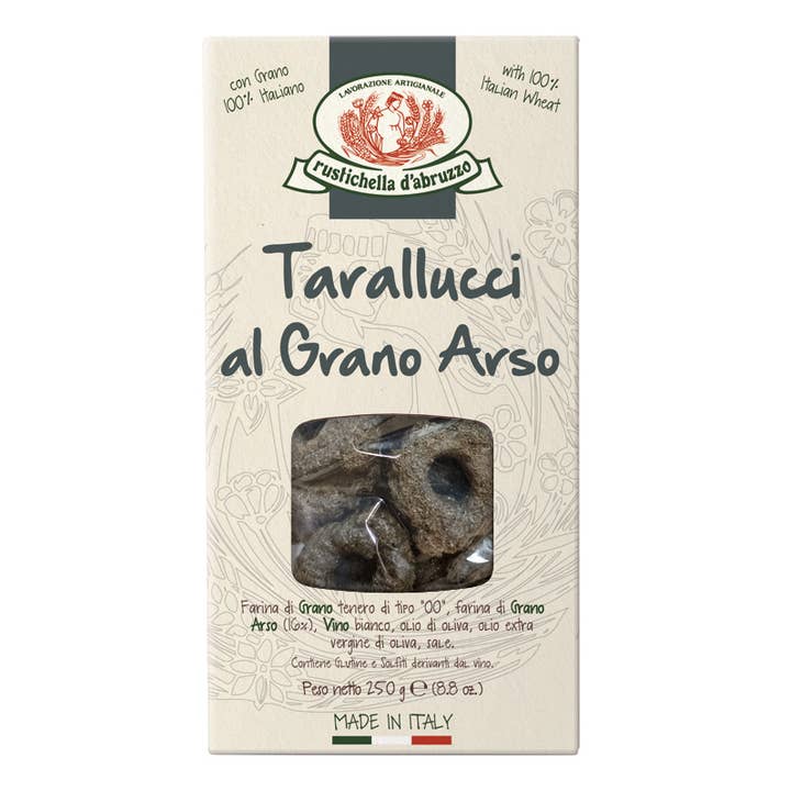 Tarallucci with Burnt Wheat 250g for wholesale by Casa Rustichella by Rustichella d'Abruzzo SpA