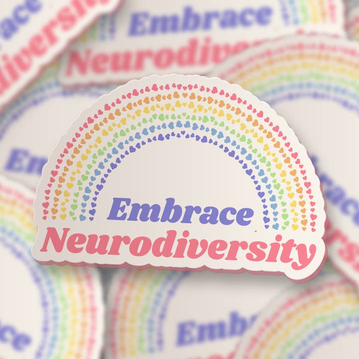 Embrace Neurodiversity Rainbow Sticker - 2.5" for wholesale by Mimic Gaming Co