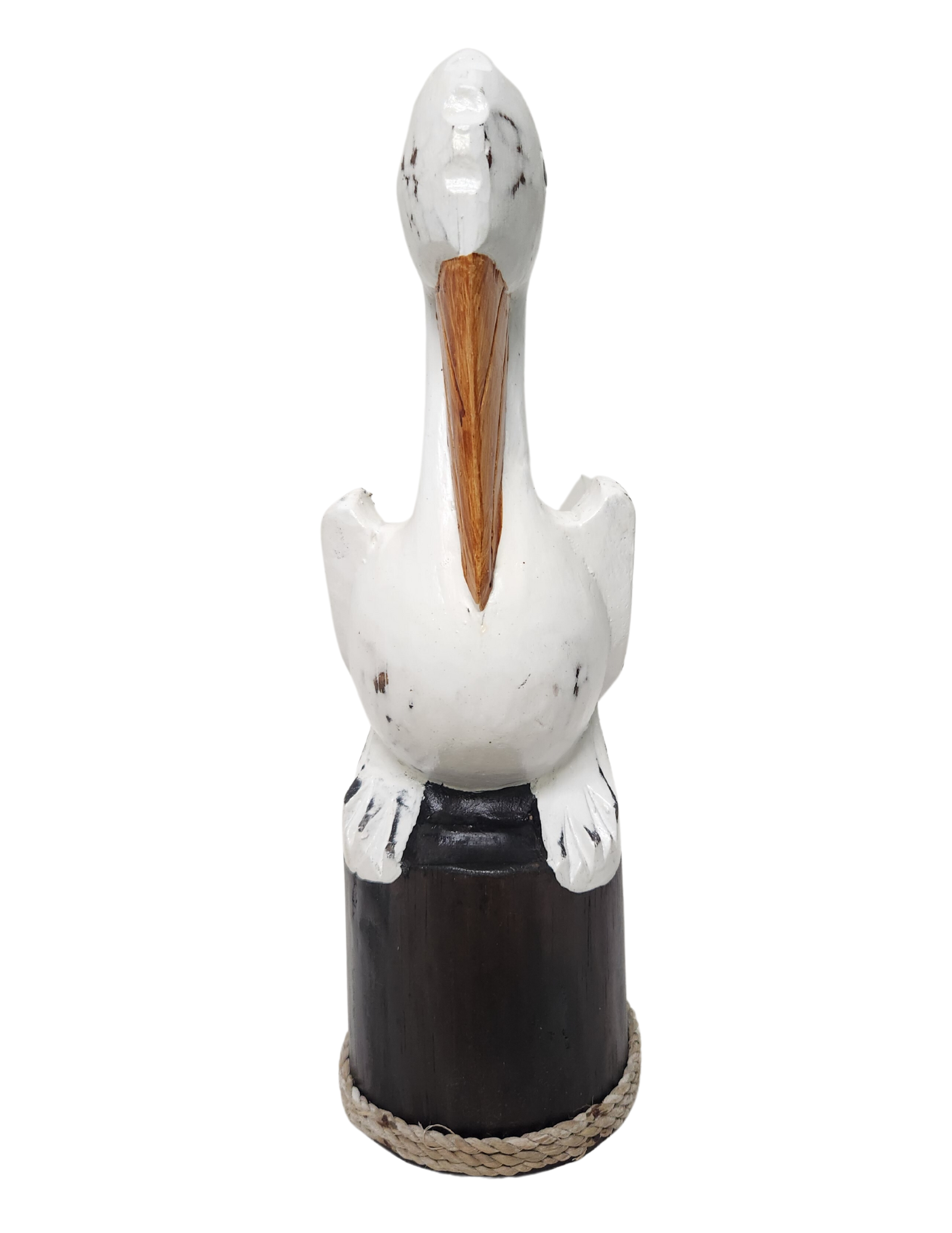 White Elephant - Wholesale Sculpture - Pelican Hand Carved Painted 14" 2