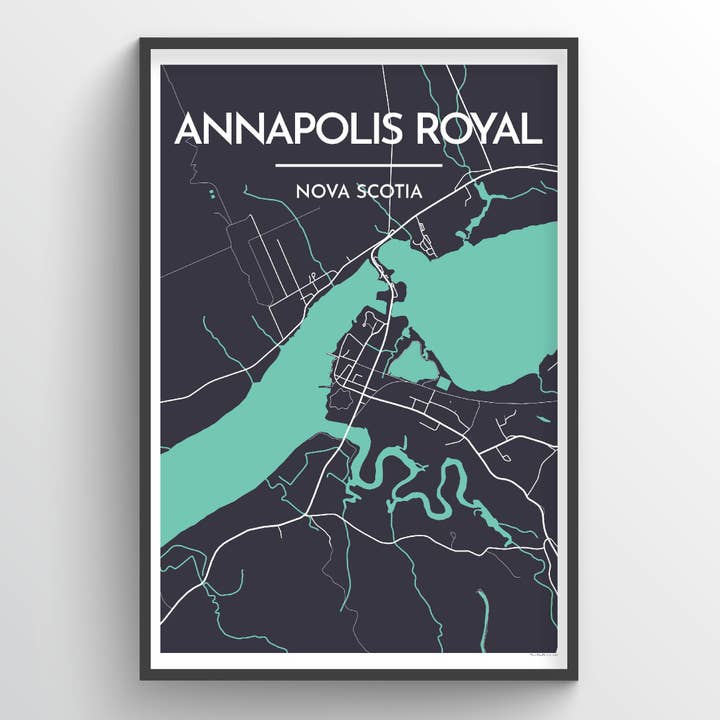 Annapolis Royal, Nouvelle-Écosse Carte de la ville pour la vente par Point Two Design Group