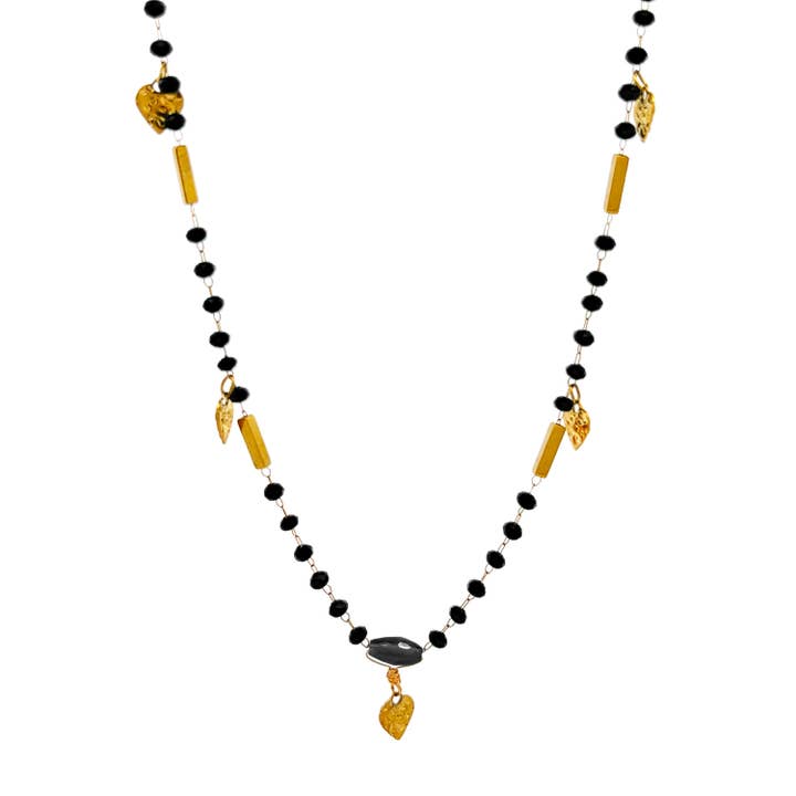 AMORINO SRL - Wholesale Beaded/Pearl Necklace - Necklace With Crystal And Heart - NK22135D1821