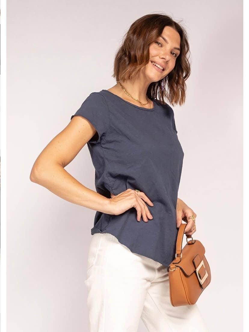 LINEN & COTTON HOUSE – Engroshandel T-shirt – til kvinder – Bomuld t-shirt med rund hals, basis 811761