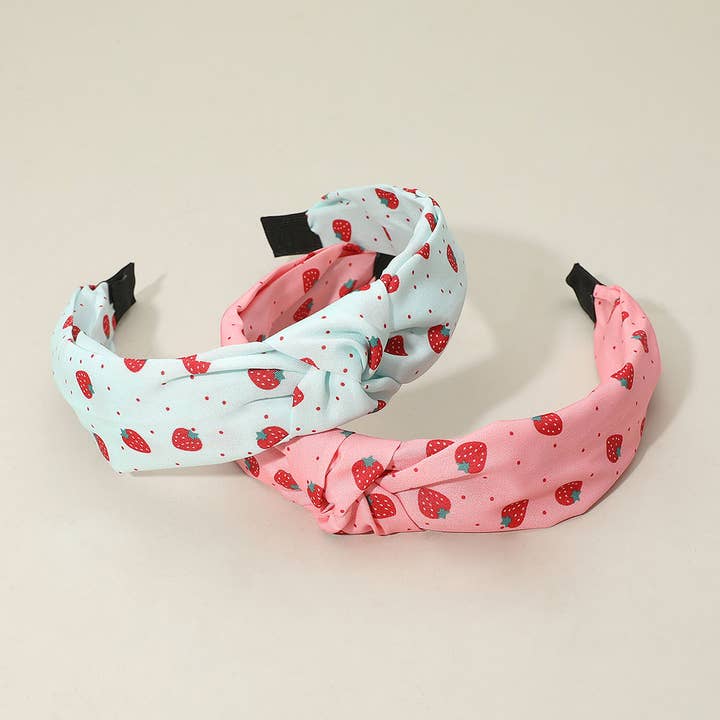 Sensibling Corp. - Wholesale Fashion Headband - Women's - 12PCS - Strawberry Pattern Knot Headbands3