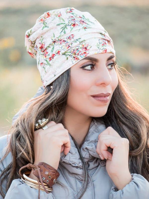 Floral & Lace Beanie for wholesale by Hipster Row
