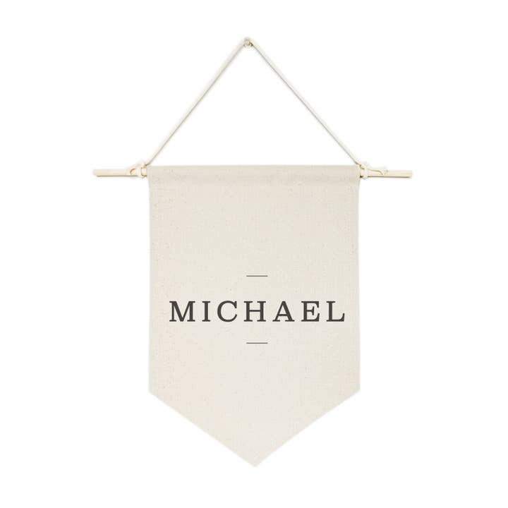 Personalized Modern Name Hanging Wall Canvas Banner for wholesale by The Cotton & Canvas Co.