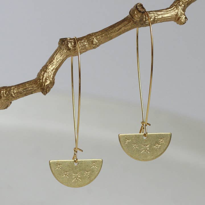 Mässing Night-Sky Örhängen | Stargazing för wholesale av Kaiko Studio