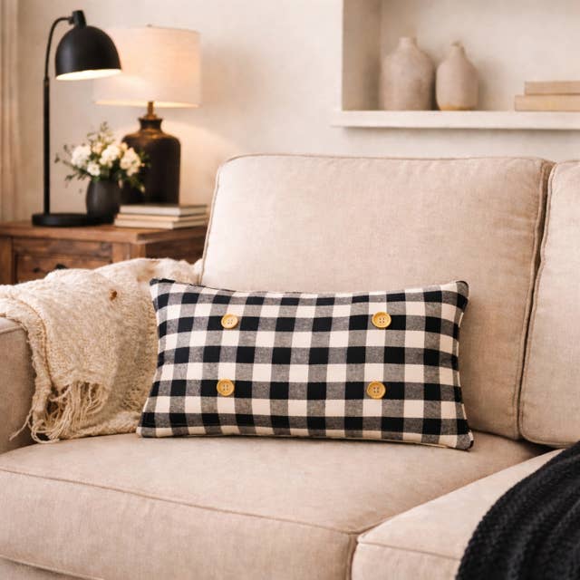 BUFFALO CHECK : COUSSIN VICHY SEULEMENT (avec insert) pour la vente par PillowPanels