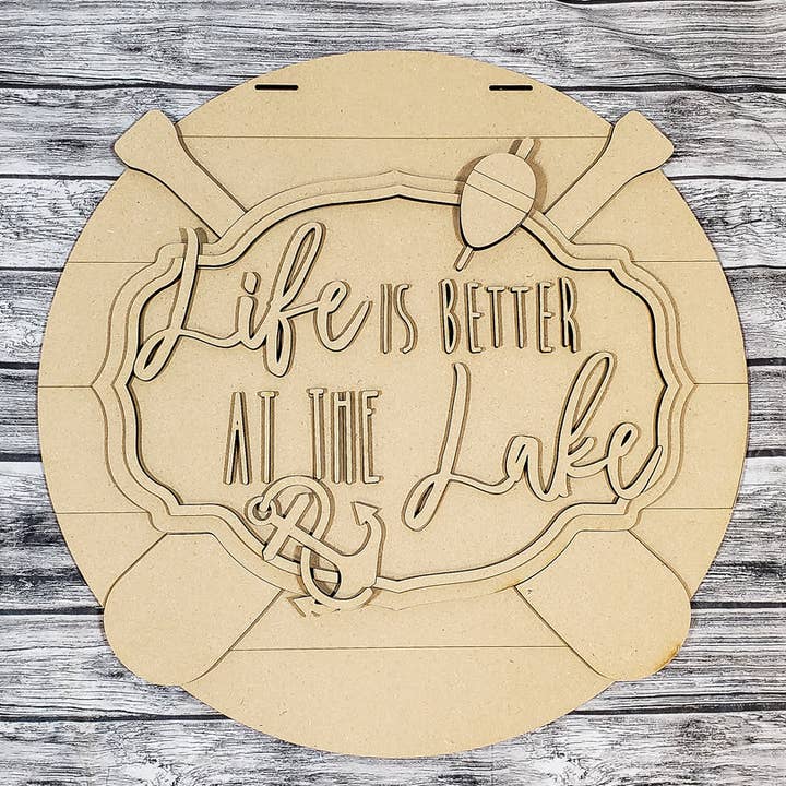 Life Is Better At The Lake | DIY Door or Tabletop Kit for wholesale by Crazy Daisy Designs