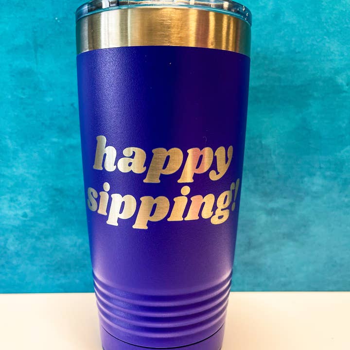 InBooze - Wholesale Insulated mug/tumbler - Happy Sipping Stainless Steel Tumbler - Pint Size6