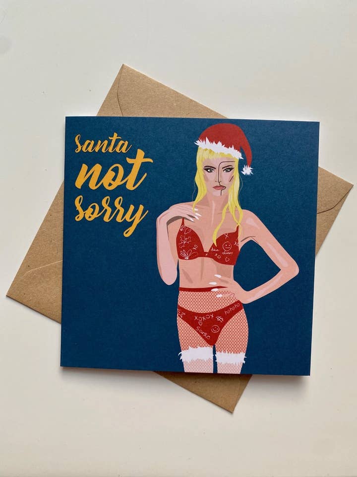 Papai Noel não desculpe | Natal | Cara | Cartão em branco por atacado de LAURA NILES DESIGN