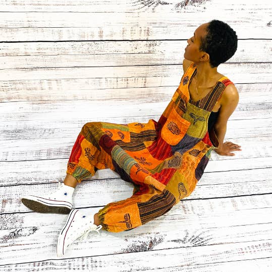 Patchwork Colorful Harem Jumpsuits for wholesale by Karma Nepal Crafts
