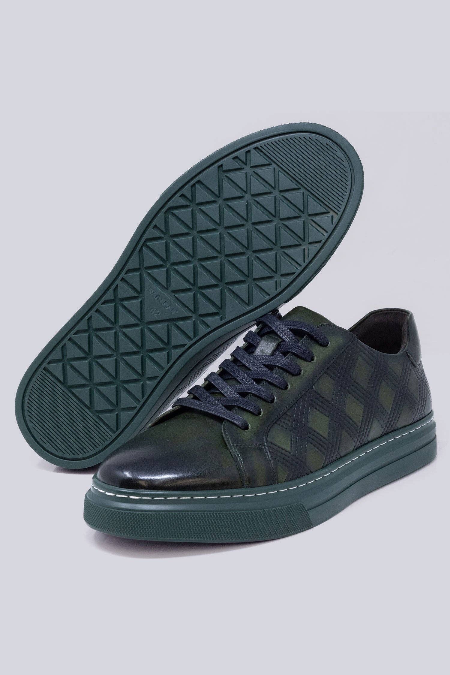 BARABAS - Wholesale Lifestyle Sneakers - Men's - Men's Checkered Lace-up Leather Sneakers 5SH0916