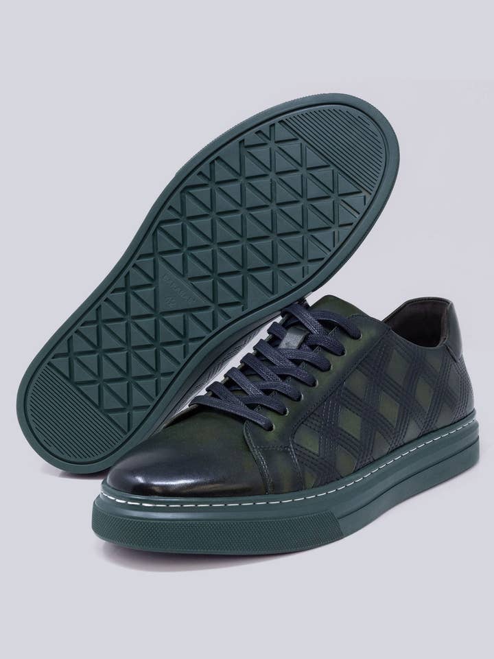 BARABAS - Wholesale Lifestyle Sneakers - Men's - Men's Checkered Lace-up Leather Sneakers 5SH0916