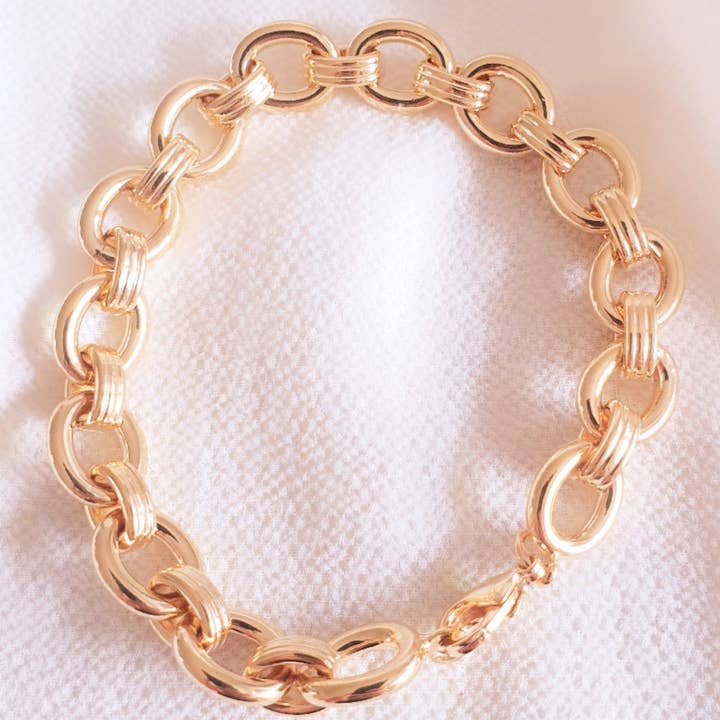 SIUKA - Wholesale Link & Chain Bracelet - Gold-plated bracelet with oval links0