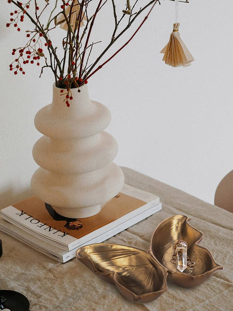 Abbott - Vendita all'ingrosso Ciotole/Piatti decorativi - Piatto Deep Butterfly, dorato, 7,5" W3