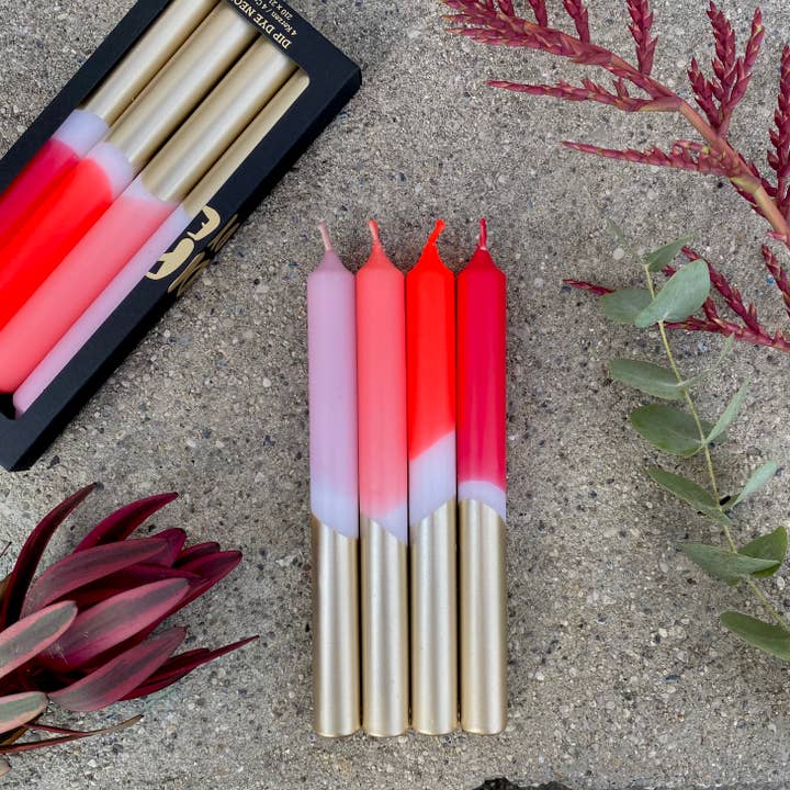 Pink Stories – Großhandel Konische Kerze/Kerzenhalter – Dip Dye Neon * Weihnachtsbeleuchtung