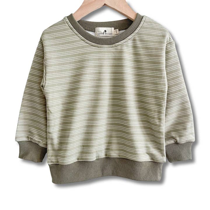 Jersey | Sage Candy Stripe | Algodón para venta al por mayor de Sadie Scott