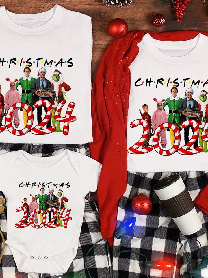 White Christmas 2024 - Buddy Grinch Family Christmas Pajama Shirt for wholesale on Faire