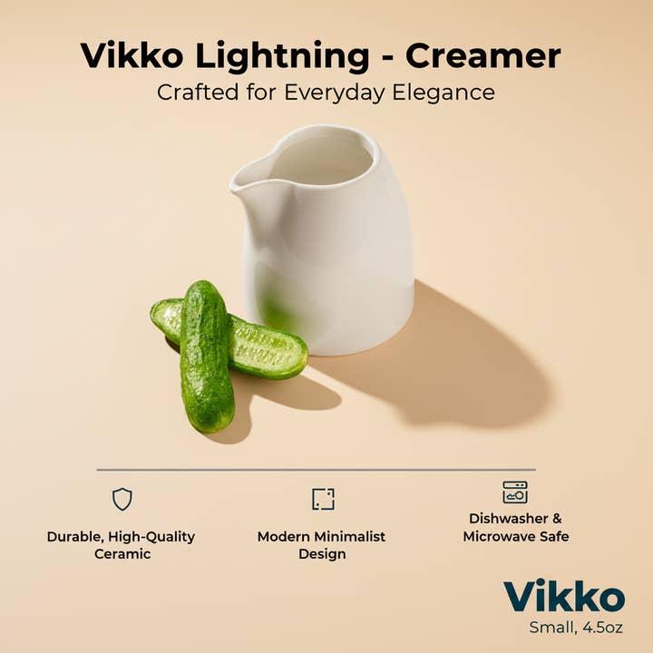 Kadra Kitchenware - Wholesale Creamer - Vikko Lightning - Creamer, Small, 4.5oz3