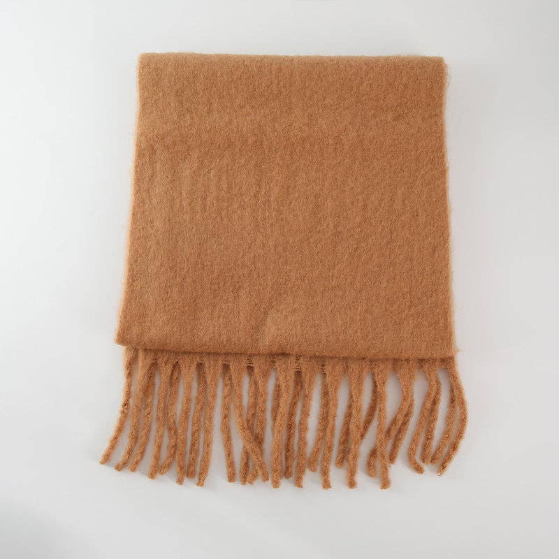 Dipped Shop - Wholesale Scarf - Women's - 2+ Solid Color Tassel Mohair Scarves DPKS100216