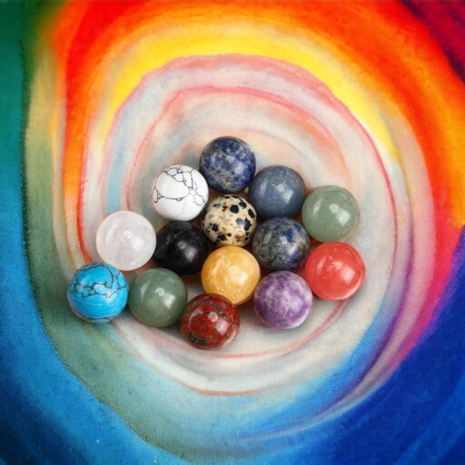 Wax Apothecary - Wholesale Spiritual Stone/Crystal - 0.6" Mini Gemstone Crystal Ball Stone Sphere Orb Assortment2