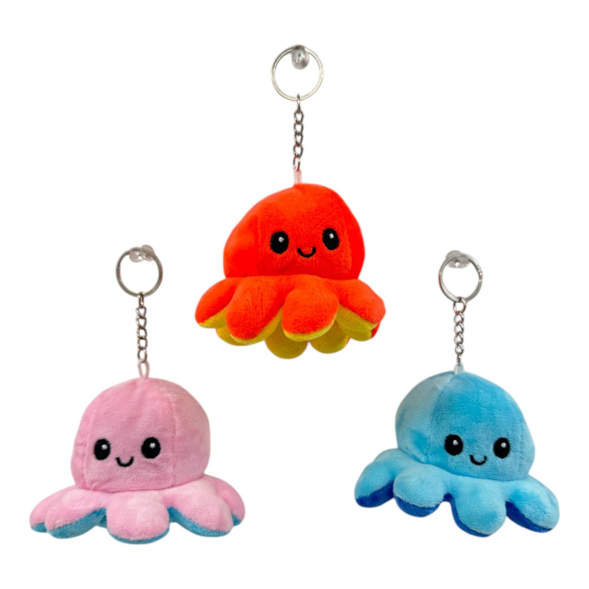 ASSORTITI Portachiavi Pupazzo di Peluche Polpo Reversibile KC1125-1 (12PC) in vendita all'ingrosso su Faire5