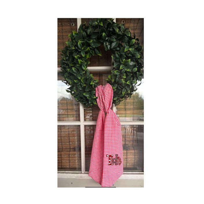 Preppy Gingham Alabama Tide Gameday Wreath Sash for wholesale by Rouge 225