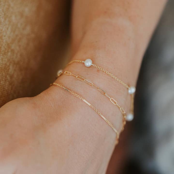 Hello Adorn - Wholesale Link & Chain Bracelet - Mari Bracelet | 14kt Gold Fill + Sterling Silver2