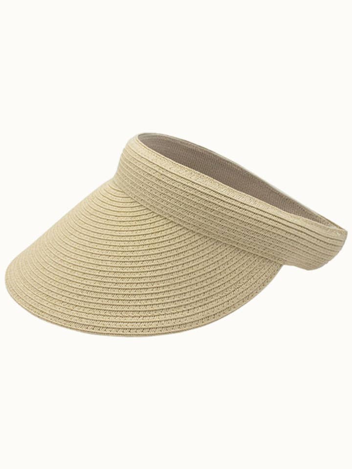 Toyo Straw Solid Minimal Clip on Visor for wholesale by Olive & Pique
