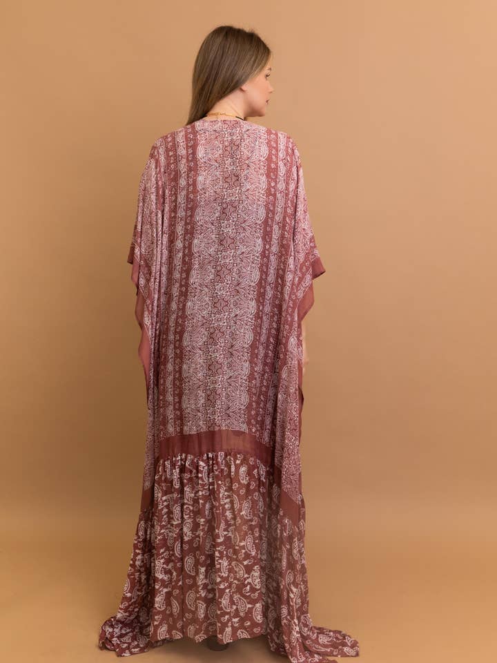 Leto Accessories - Wholesale Kimono - Women's - Free Flow Paisley Longline Kimono - Bestseller 😍8