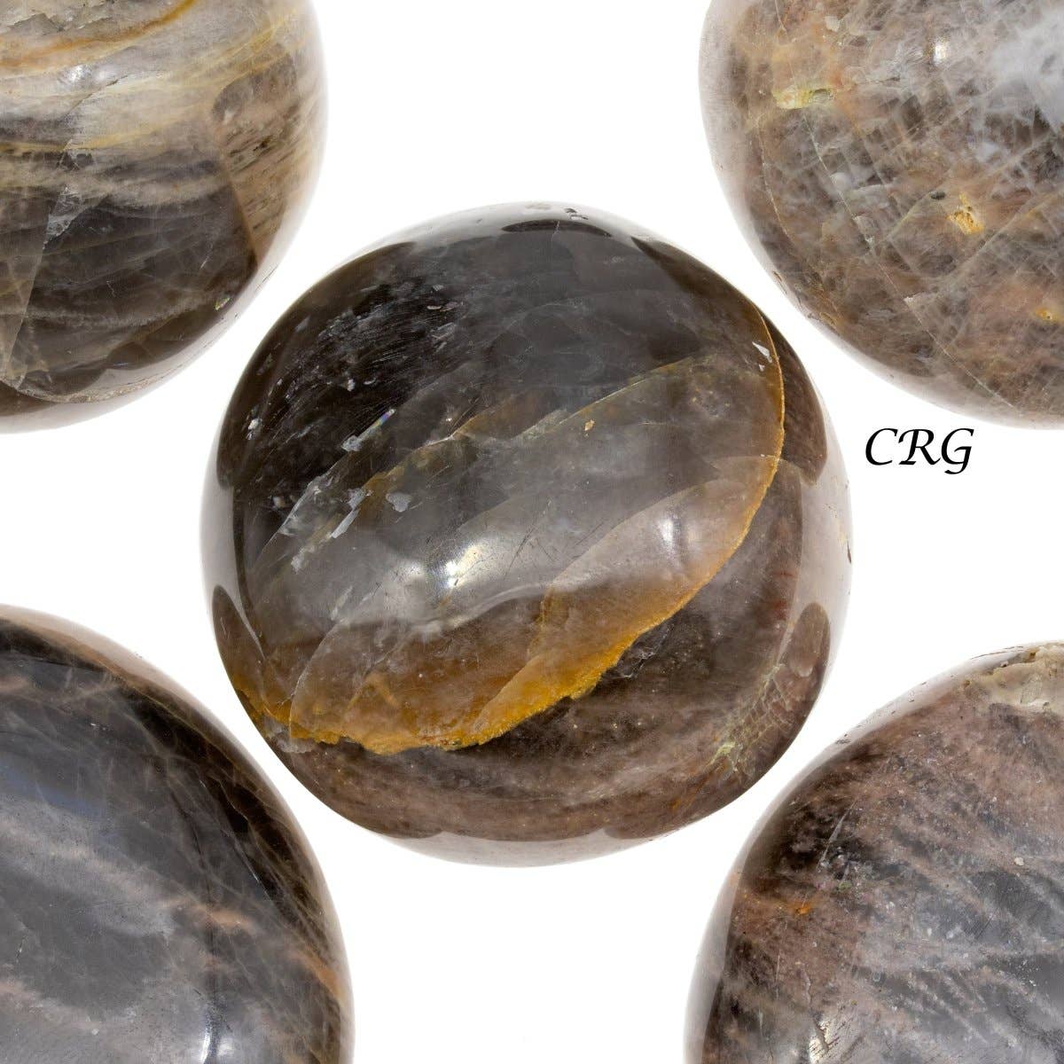 Crystal River Gems LLC – wholesale Spiritual stone/crystal – Black Moonstone Palm Stones / 1.5" AVG - 1 LB. LOT1
