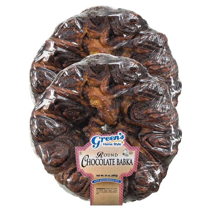 Green's Babka - Wholesale Cake - Green's Bakery Chocolate Round Babka Cakes, 2 Pack 24 oz