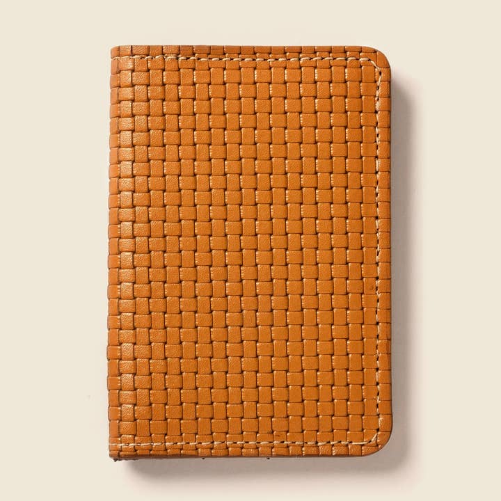 Tan Woven Leather Bifold Wallet – RFID, Fall/Winter Edit for wholesale by CASUPO