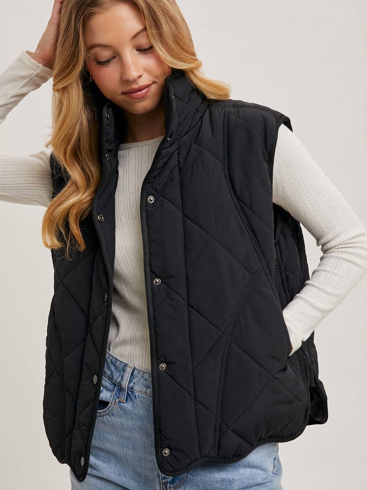 Bluivy - Vendita all'ingrosso Gilè imbottito - Donna - GILET IMBOTTITO TRAPUNTATO CON TASCHE22