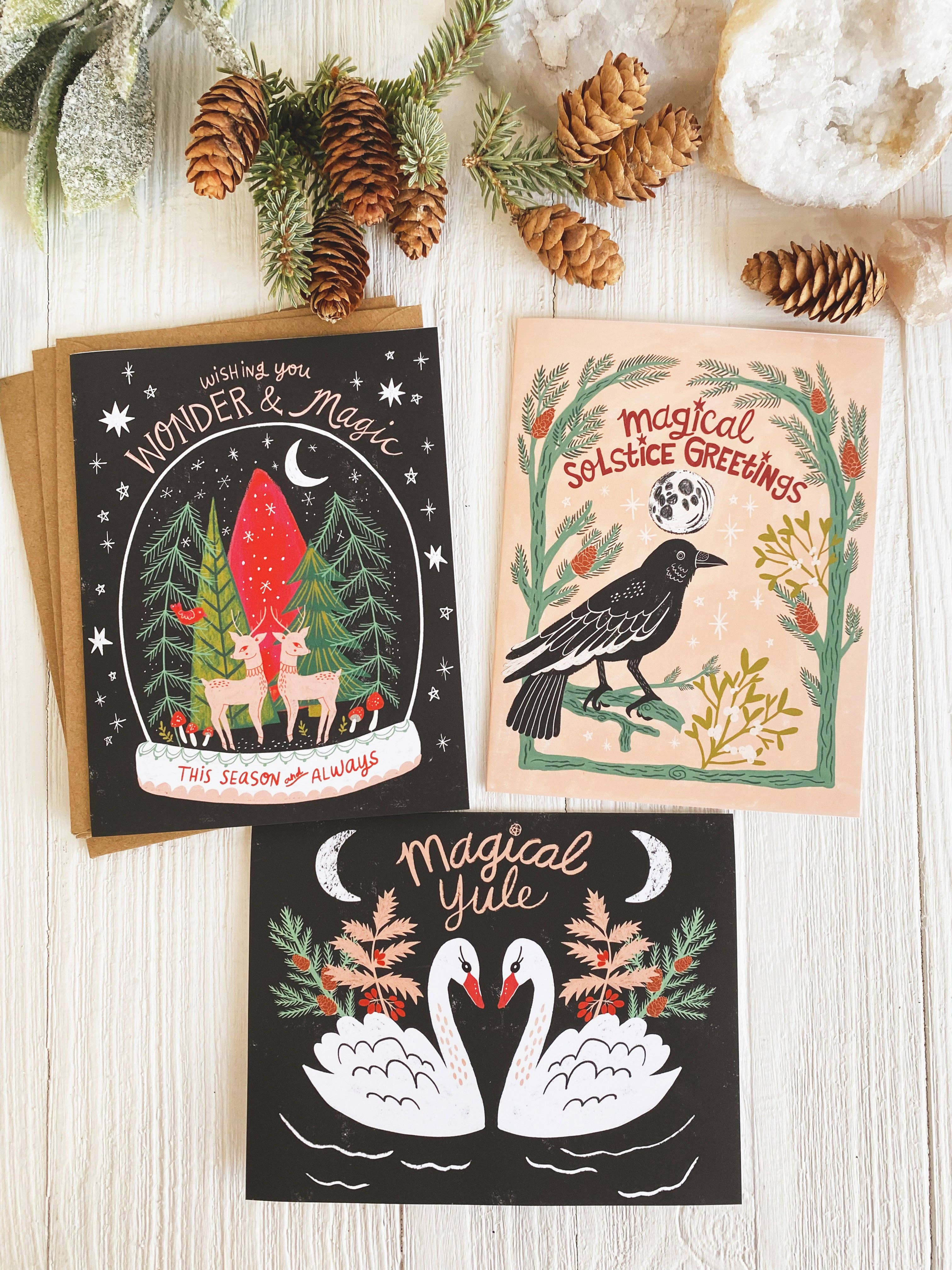 Dream Folk Studio - Wholesale Stationery/Notecard Set - Yule & Winter Solstice Notecard Set0