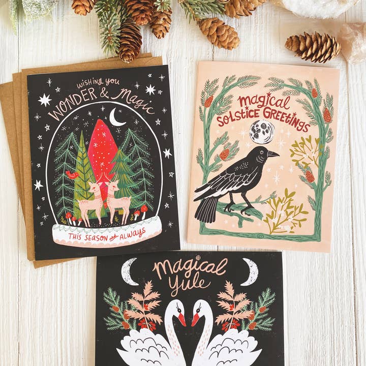 Dream Folk Studio - Wholesale Stationery/Notecard Set - Yule & Winter Solstice Notecard Set