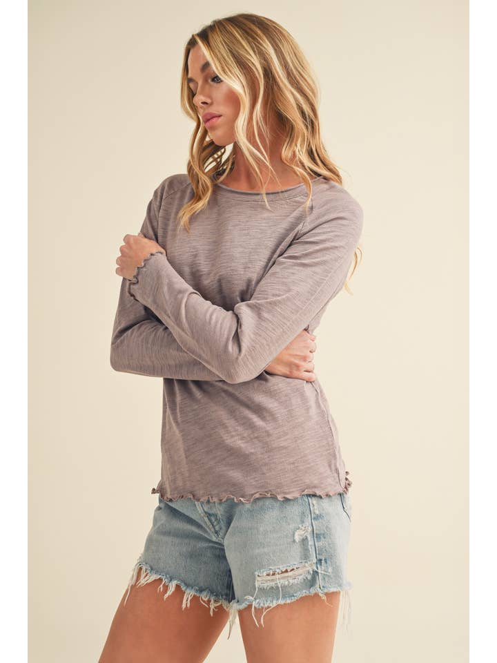 AEMI + CO - Wholesale T-Shirt - Women's - 8288DN Gwen Baby Long Sleeve Top43