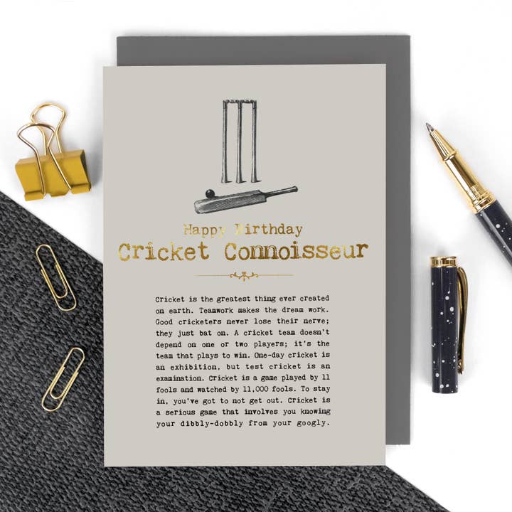 Coulson Macleod - Wholesale Birthday Card - Foiled Birthday Card For Cricket Fans / Cricketers