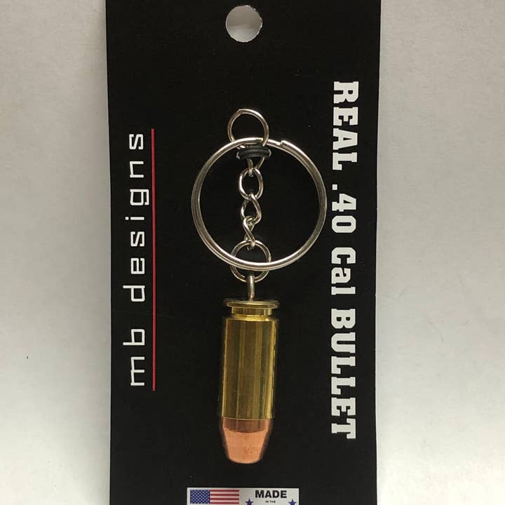 MB Designs – wholesale Keychain – Unisex – Real .40 Cal FMJ Bullet Keychain Gift. Unique!2