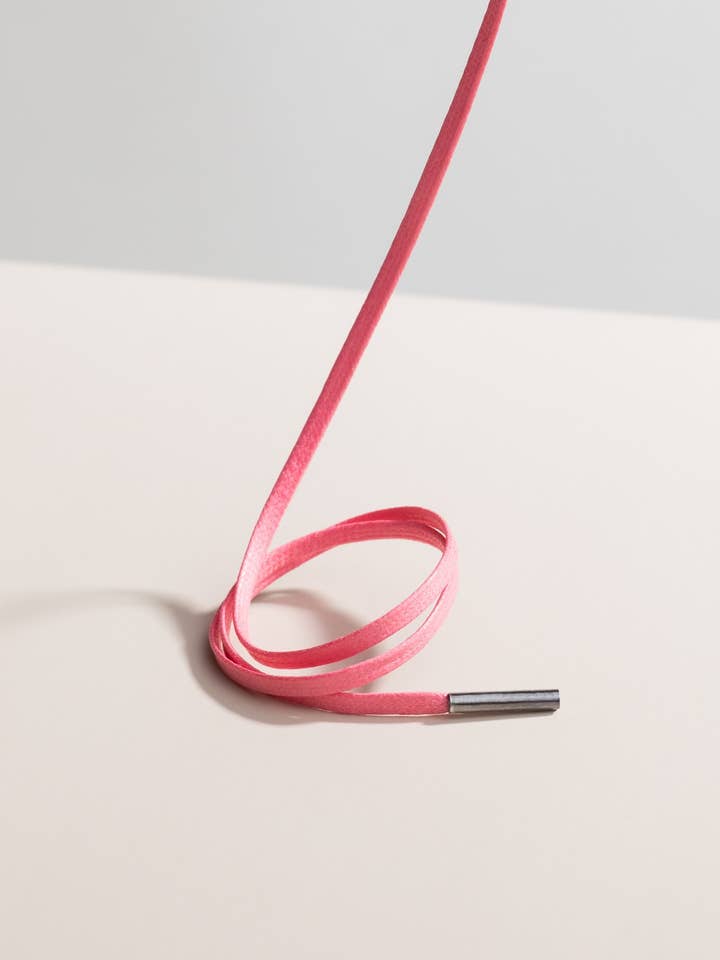 Pink | Flat waxed laces for wholesale by Senkels