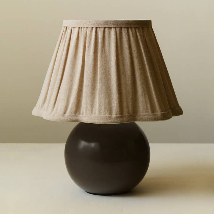 Cordane Pleated Linen Olive Table Lamp for wholesale by Morel