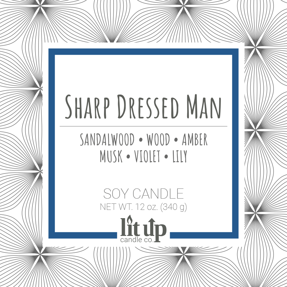 Lit Up Candle Co. – wholesale Jar/filled candle – Santal scented 12 oz. soy candles in upcycled wine bottles5