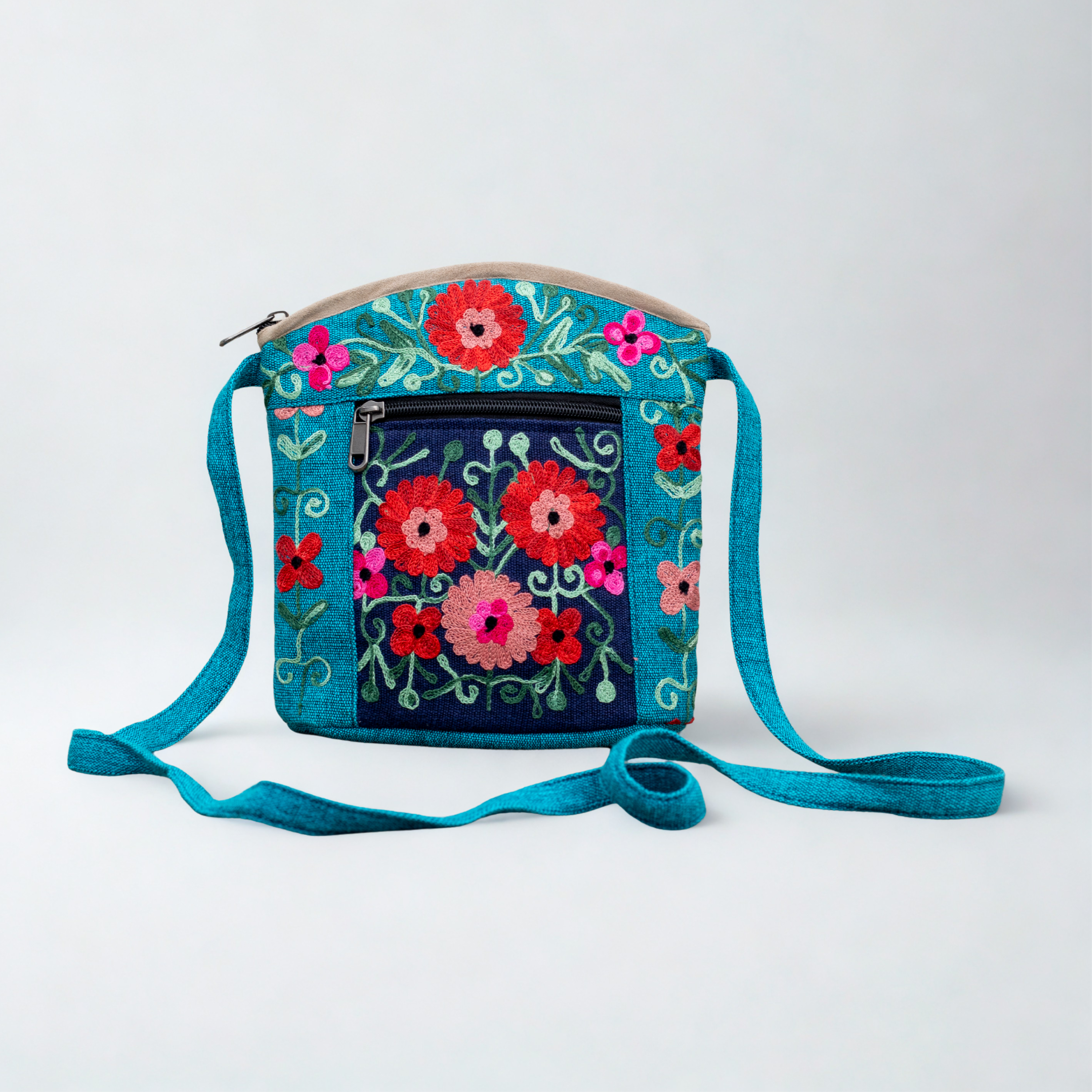 Local Women’s Handicrafts – bolsa tiracolo - Mulher por atacado – Saco de Chakka Bordado em Algodão3