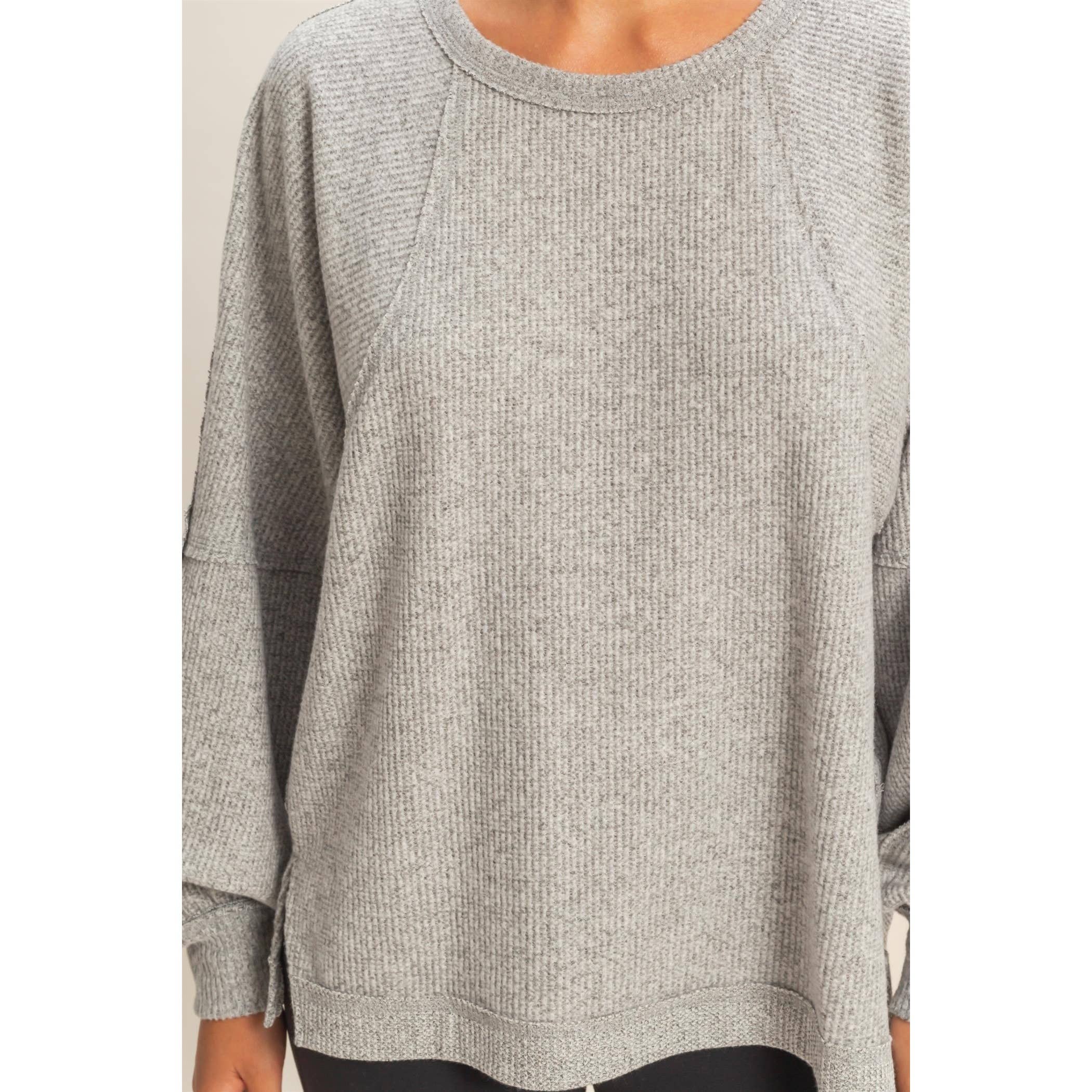 HYFVE - Vente Haut en maille – femme - Haut décontracté à manches longues en maille gaufrée brossée31