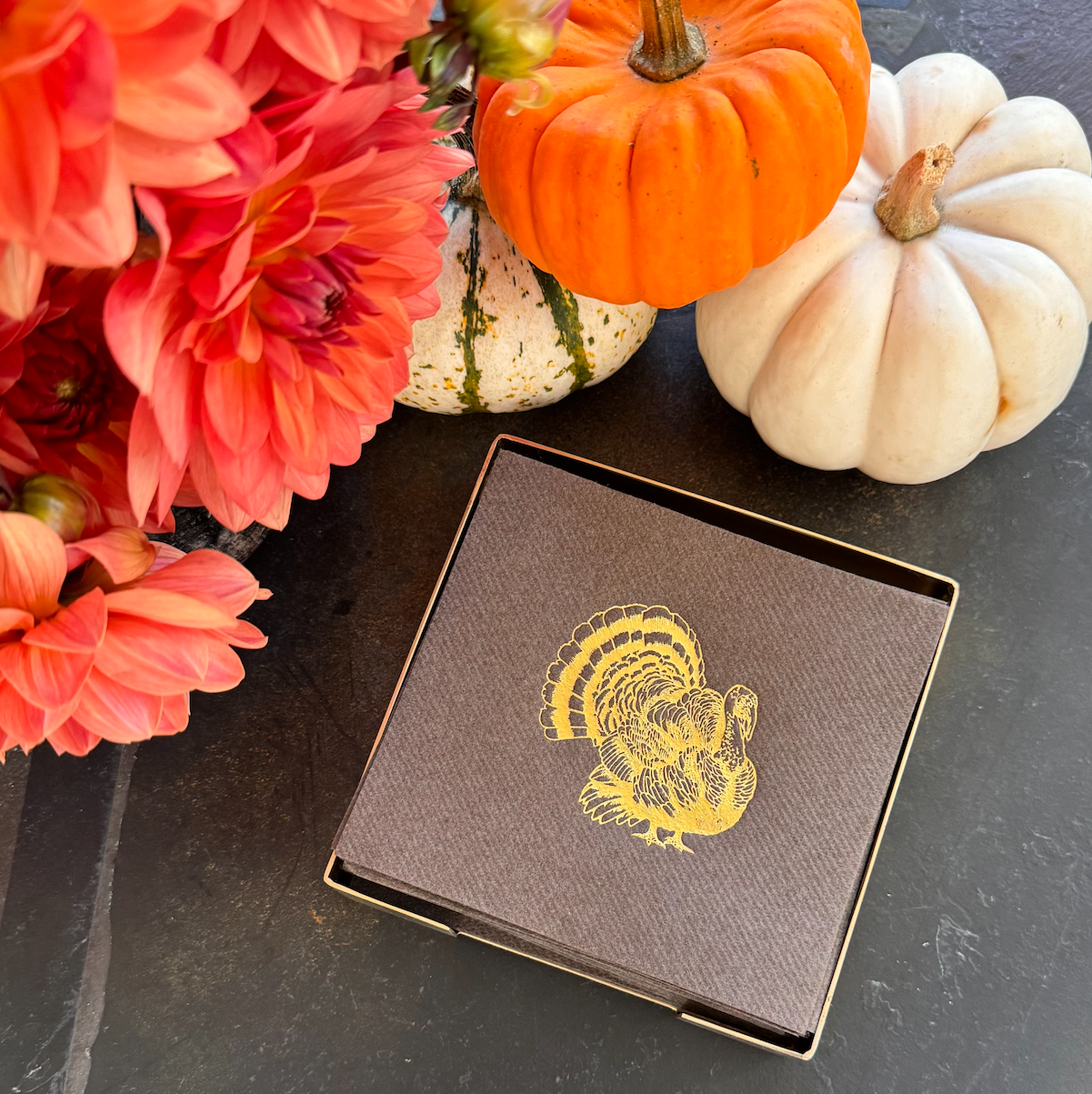 Lined Design – wholesale Engångsservett – Mässingspläterad cocktailservettvärdinnesats6