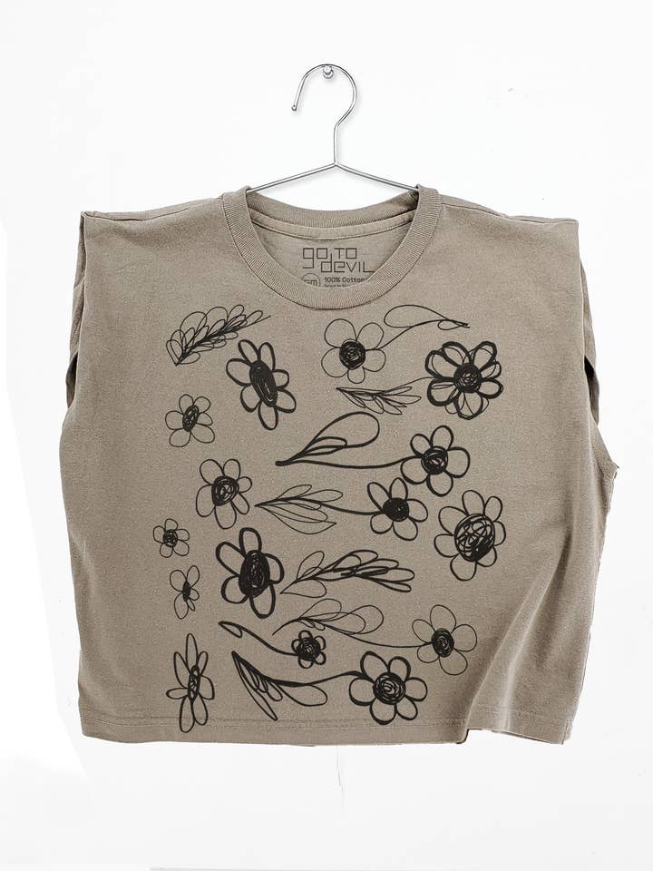 Camiseta sin mangas pesada para mujer Flower Fury para venta al por mayor de Go To Devil