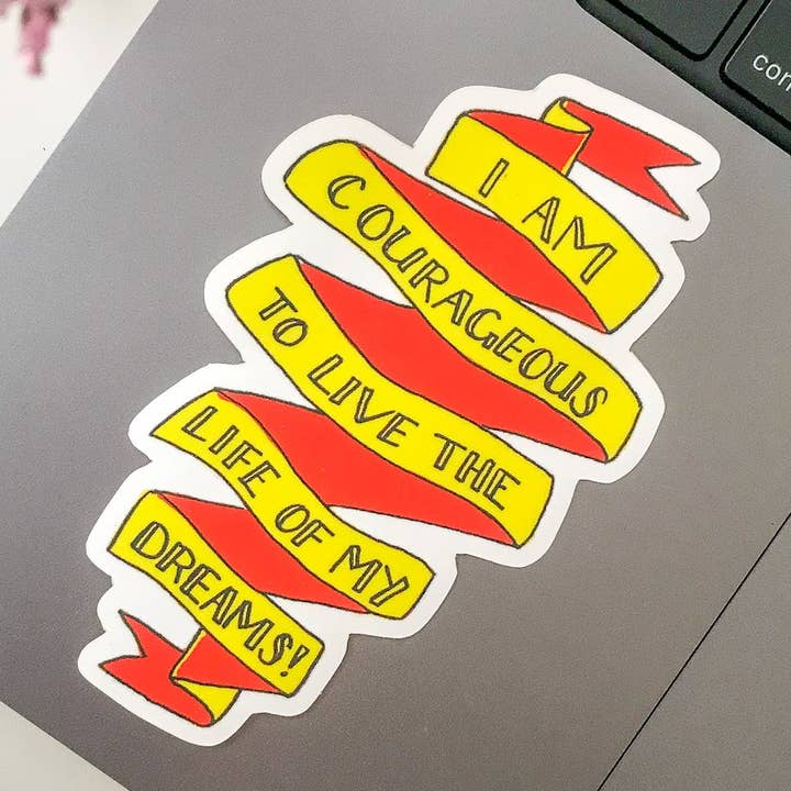 I Am Courageous Sticker for wholesale by Affirm Your Joy