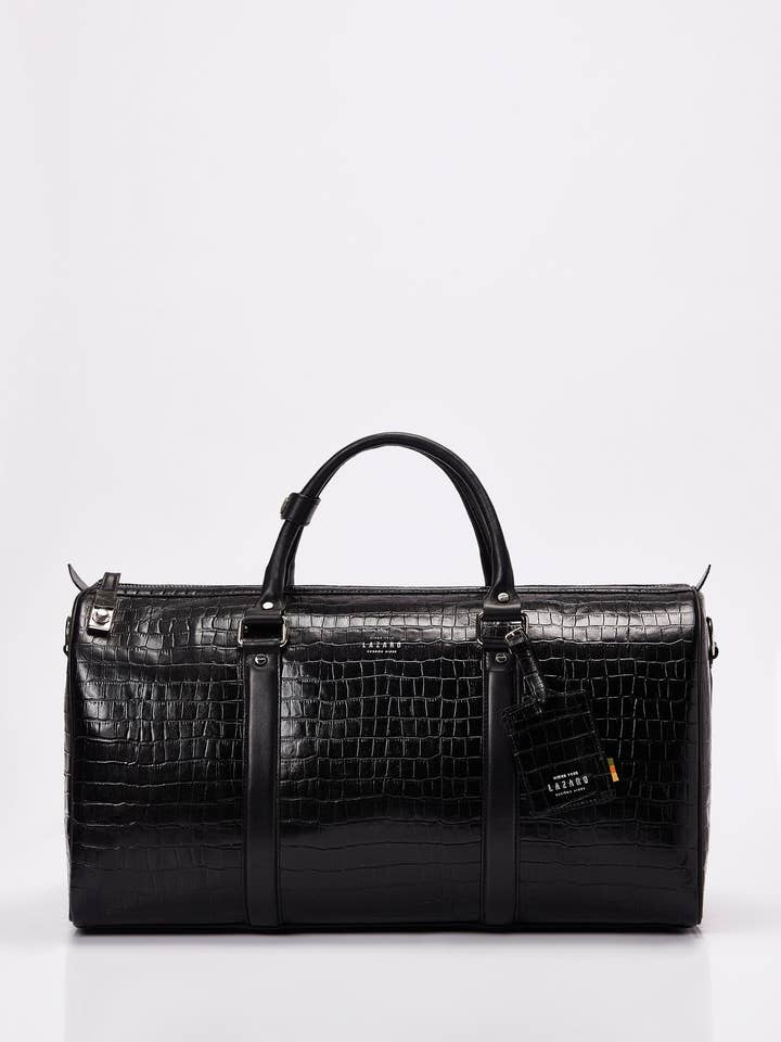 Sac de voyage en cuir de crocodile avec fermeture à verrou. pour la vente par Lazaro