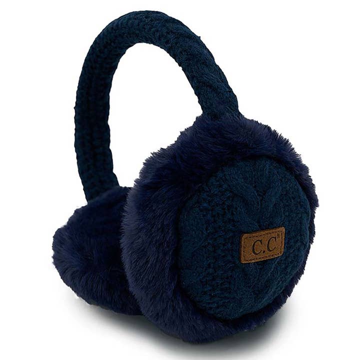 Fashion City - Wholesale Earwarmers/Ear Muffs - Women's - Cable Knitted Faux Fur Ear Muffs